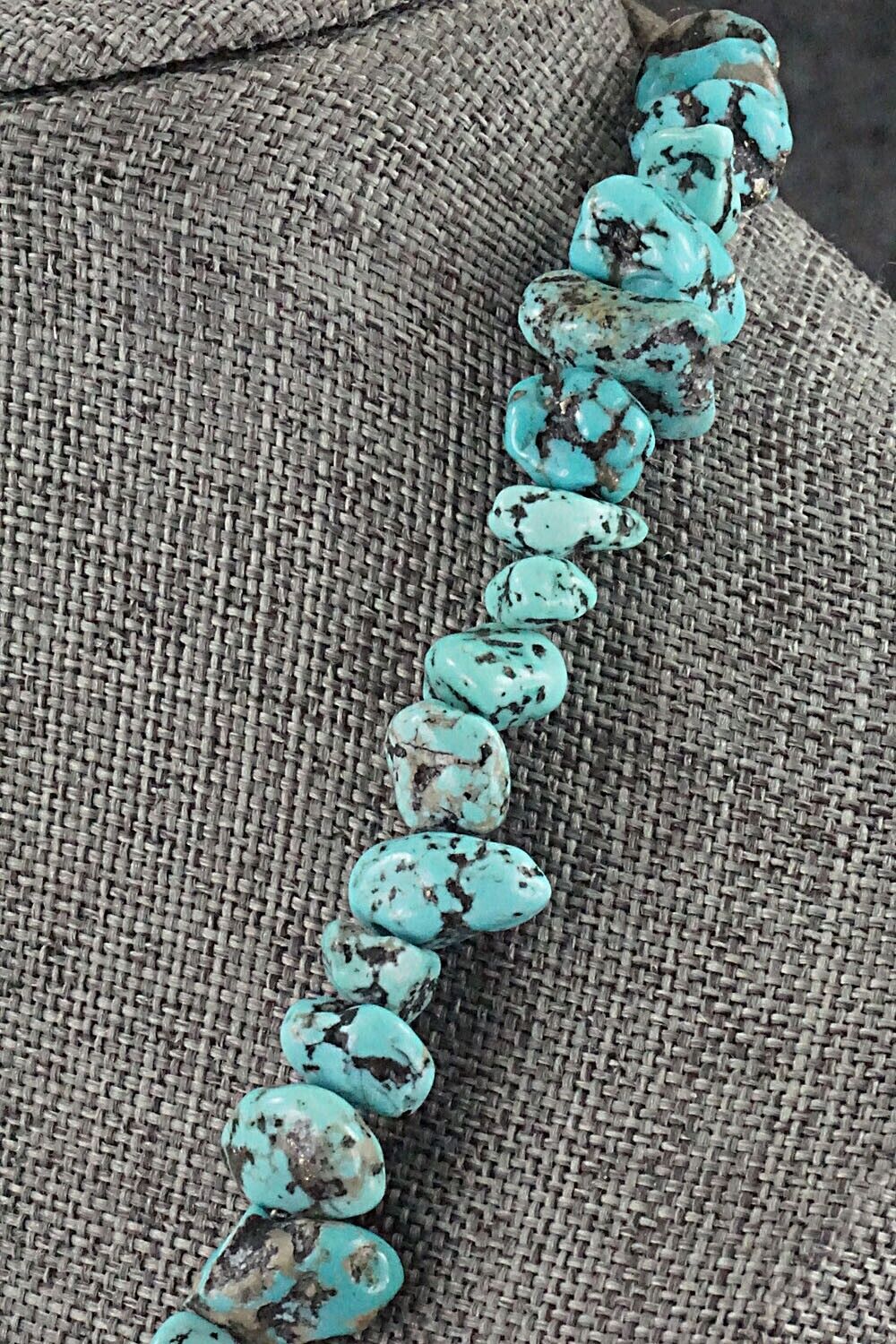 Turquoise & Sterling Silver Necklace 22" - Louise Joe