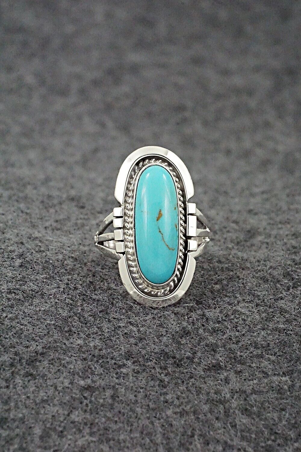 Turquoise & Sterling Silver Ring - Samuel Yellowhair - Size 6