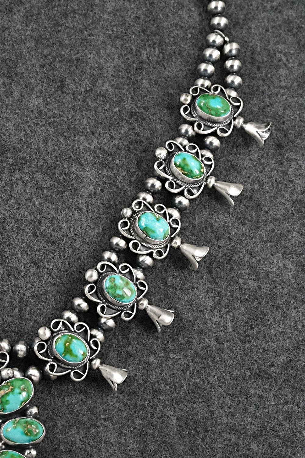 Turquoise & Sterling Silver Squash Blossom Set - Darrin Livingston