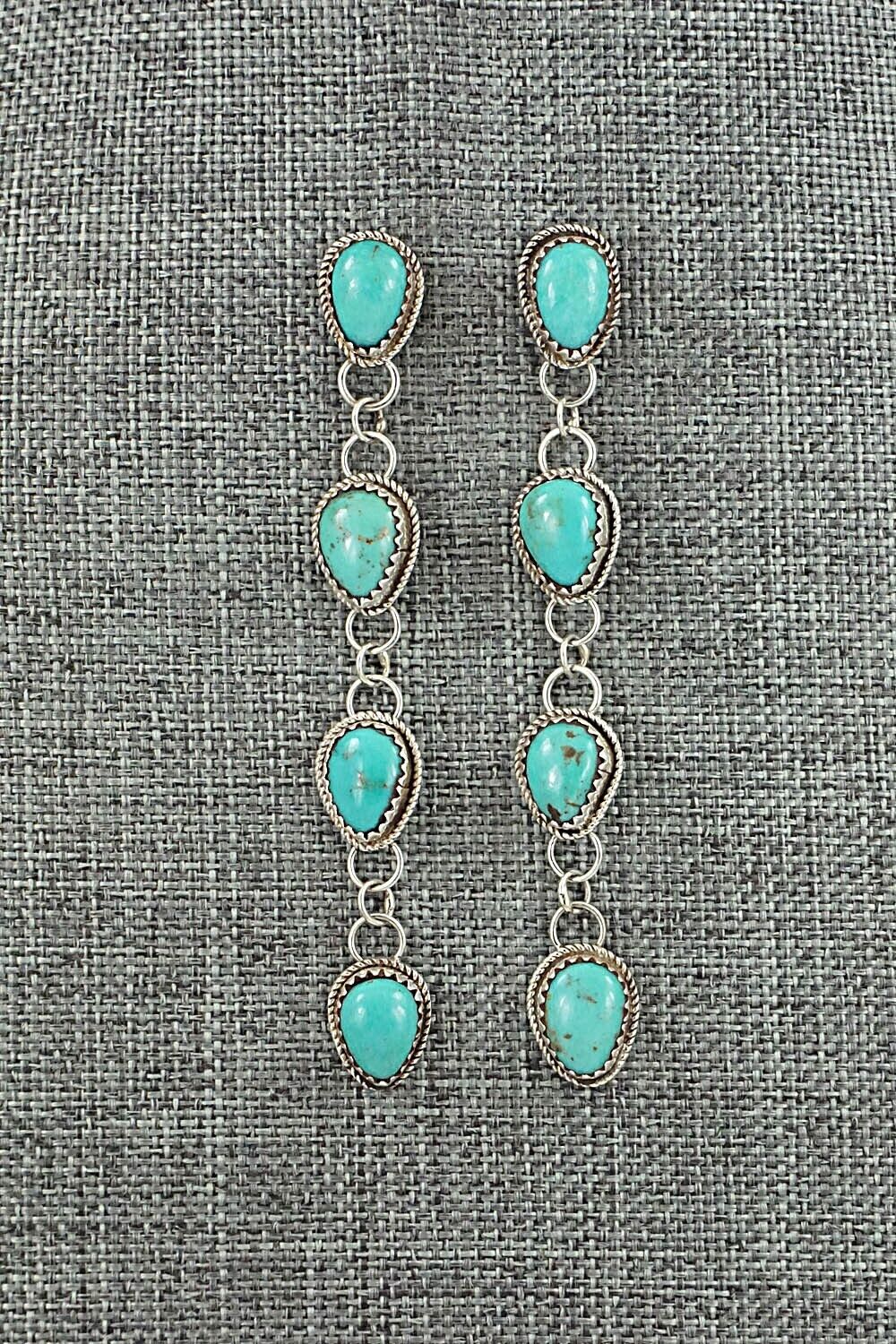 Turquoise & Sterling Silver Earrings - Ernest Hawthorne