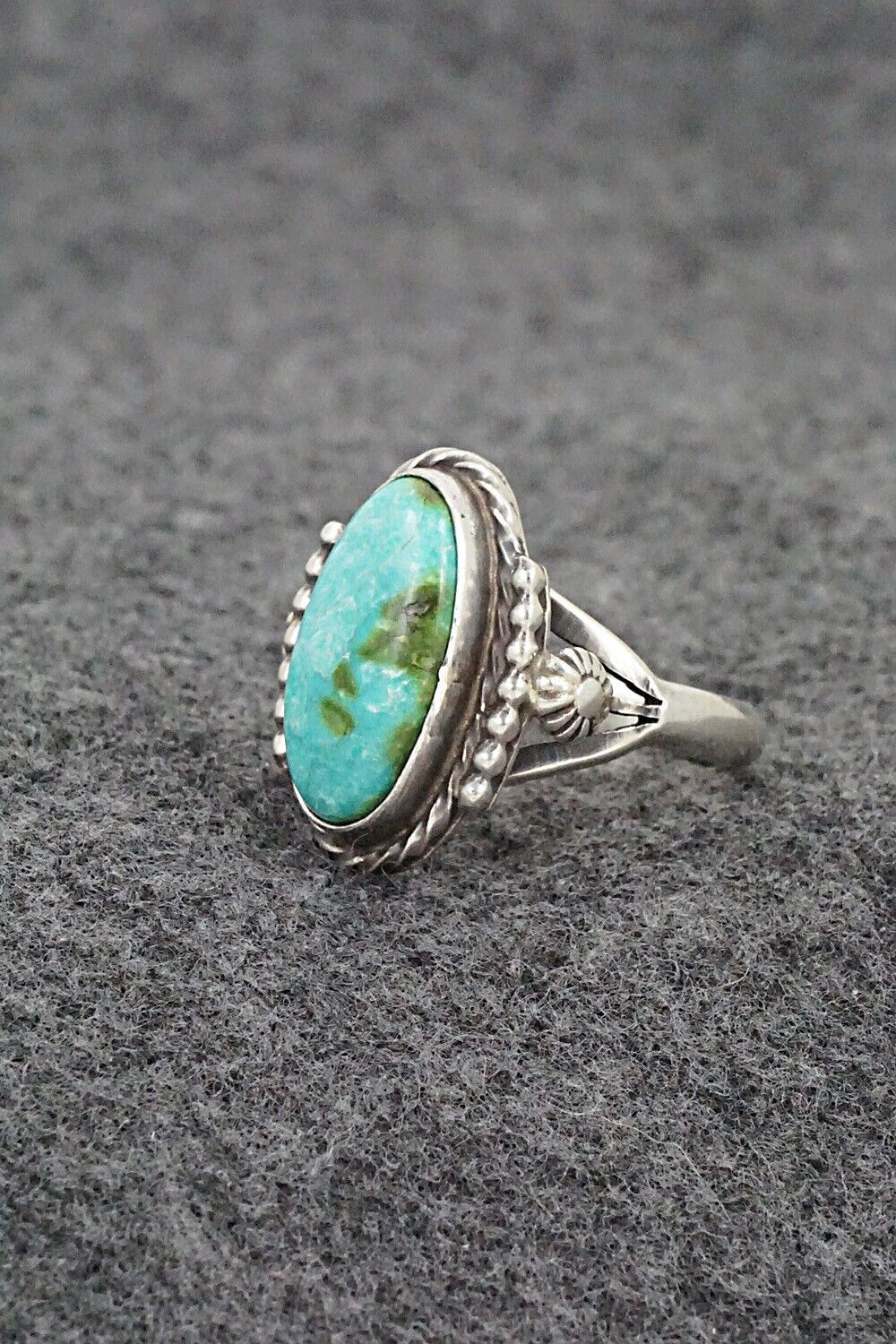 Turquoise & Sterling Silver Ring - Samuel Yellowhair - Size 8.75