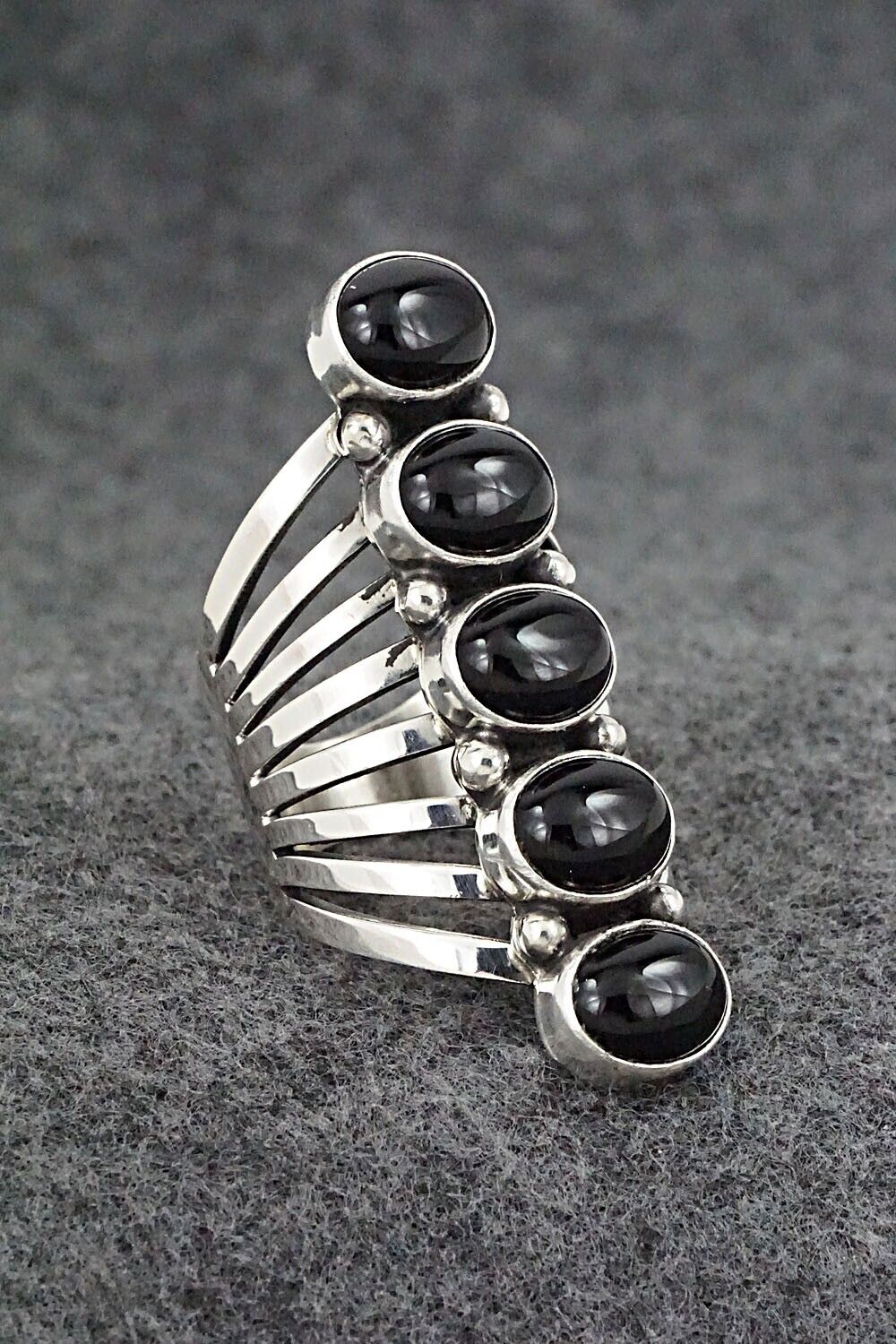 Onyx & Sterling Silver Ring - Thomas Yazzie - Size 9.5