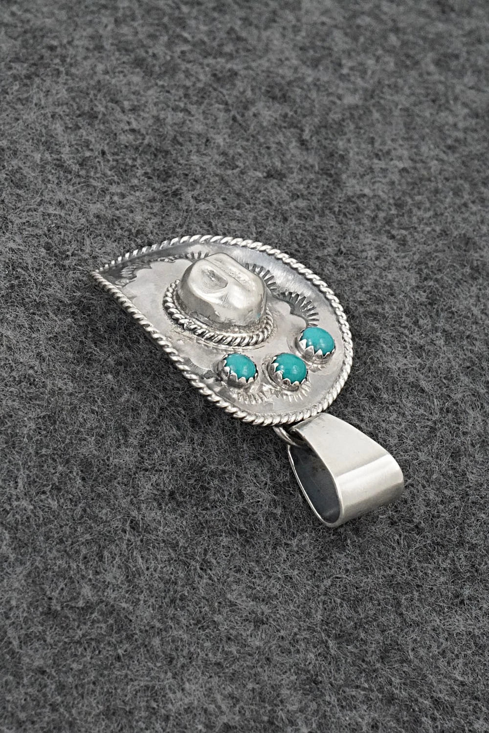 Turquoise & Sterling Silver Pendant - Bobby Platero