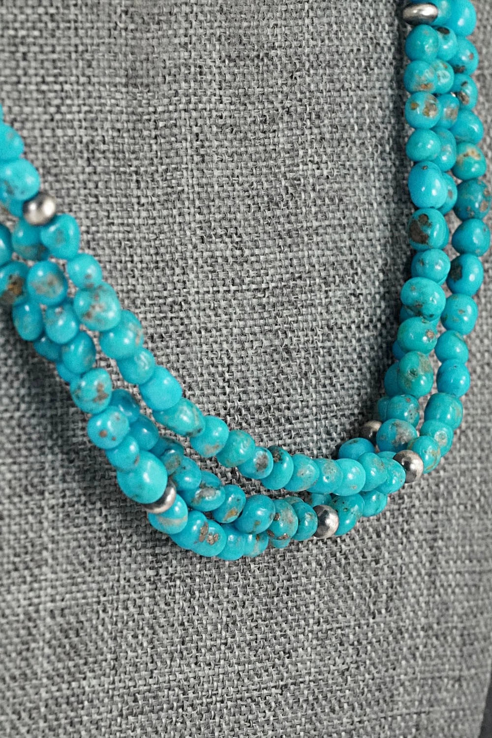 Turquoise & Sterling Silver Necklace - Theresa Skeets