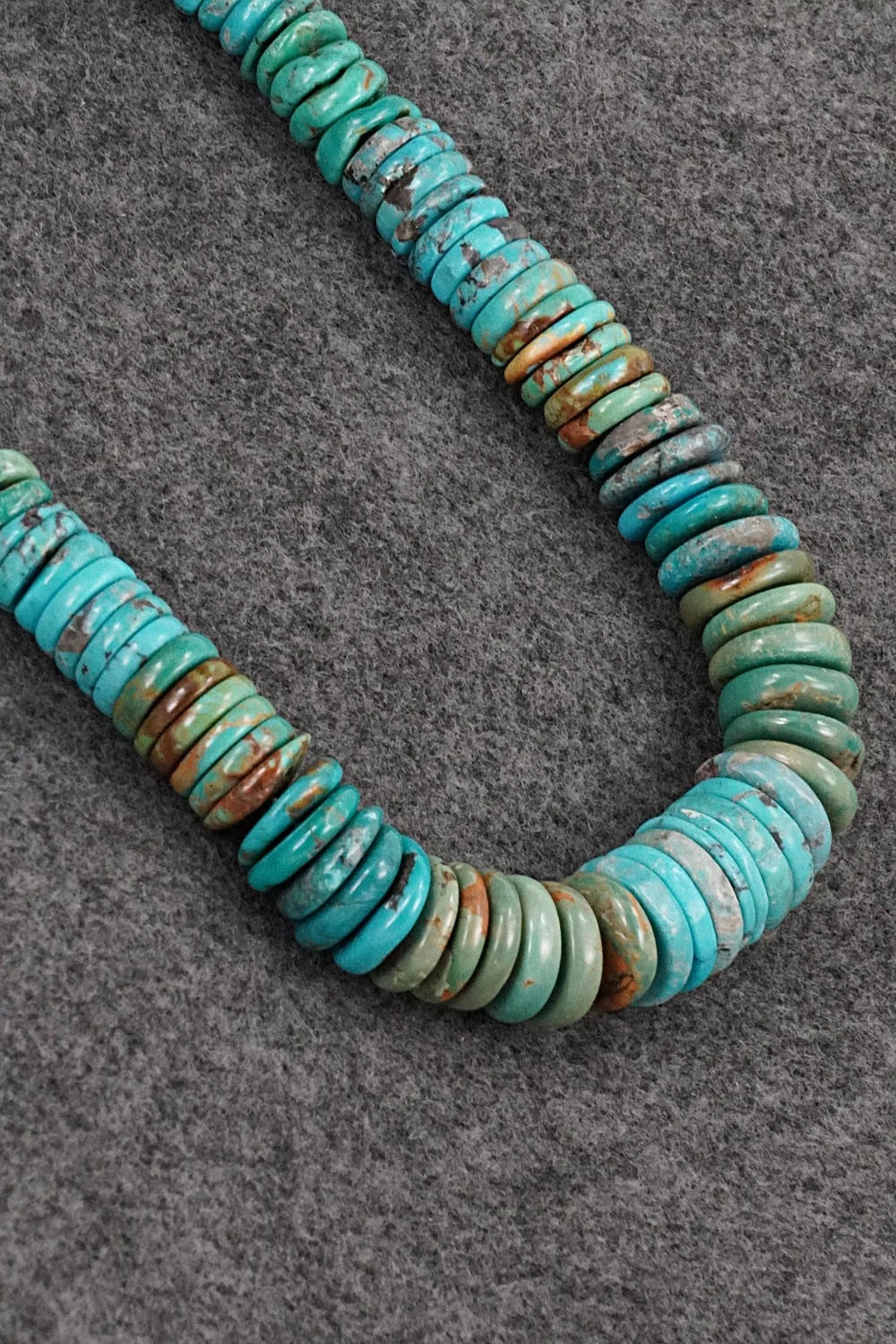 Turquoise & Sterling Silver Necklace 22" - Doreen Jake