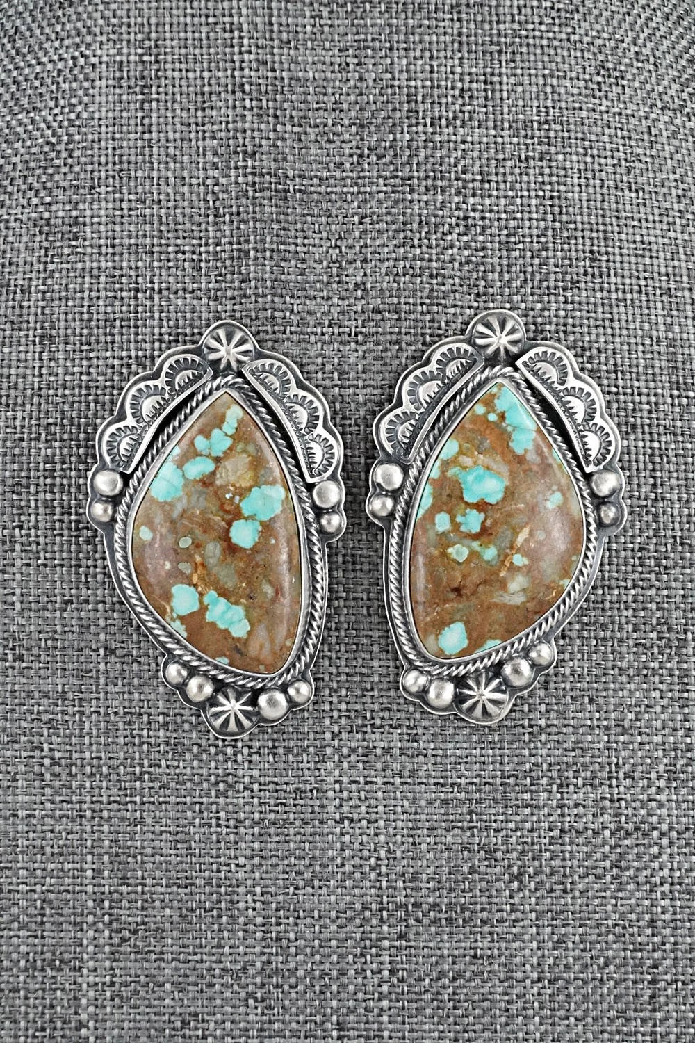 Turquoise & Sterling Silver Necklace and Earrings Set - Randy Boyd