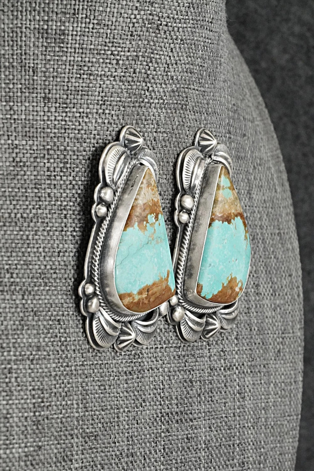 Turquoise & Sterling Silver Necklace and Earrings Set - Randy Boyd
