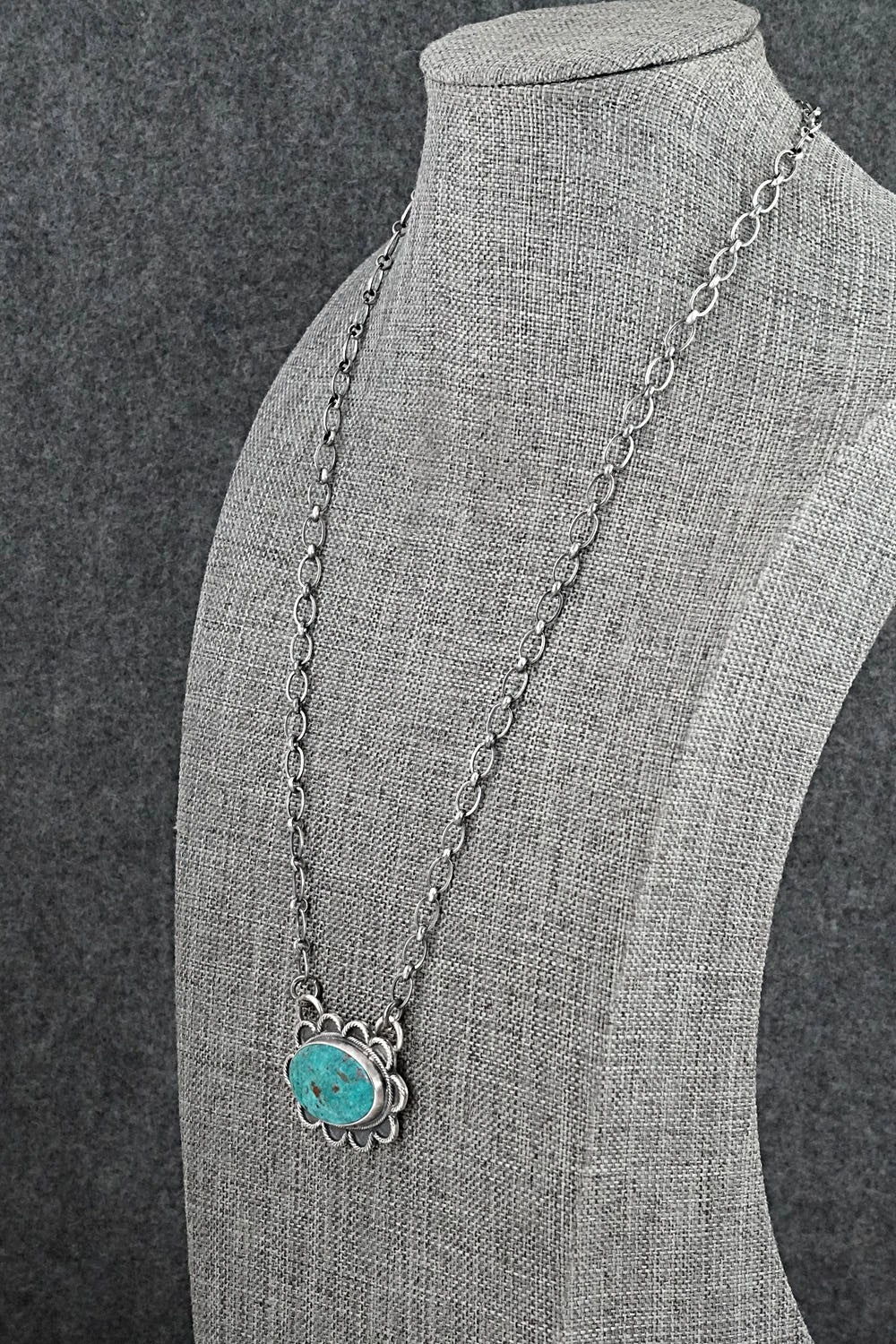 Turquoise & Sterling Silver Necklace - Bobby Johnson
