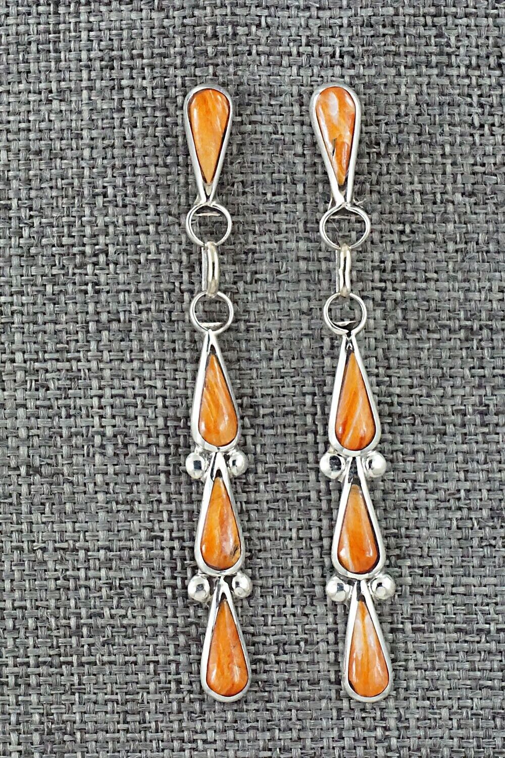 Spiny Oyster & Sterling Silver Earrings - Angela Gasper
