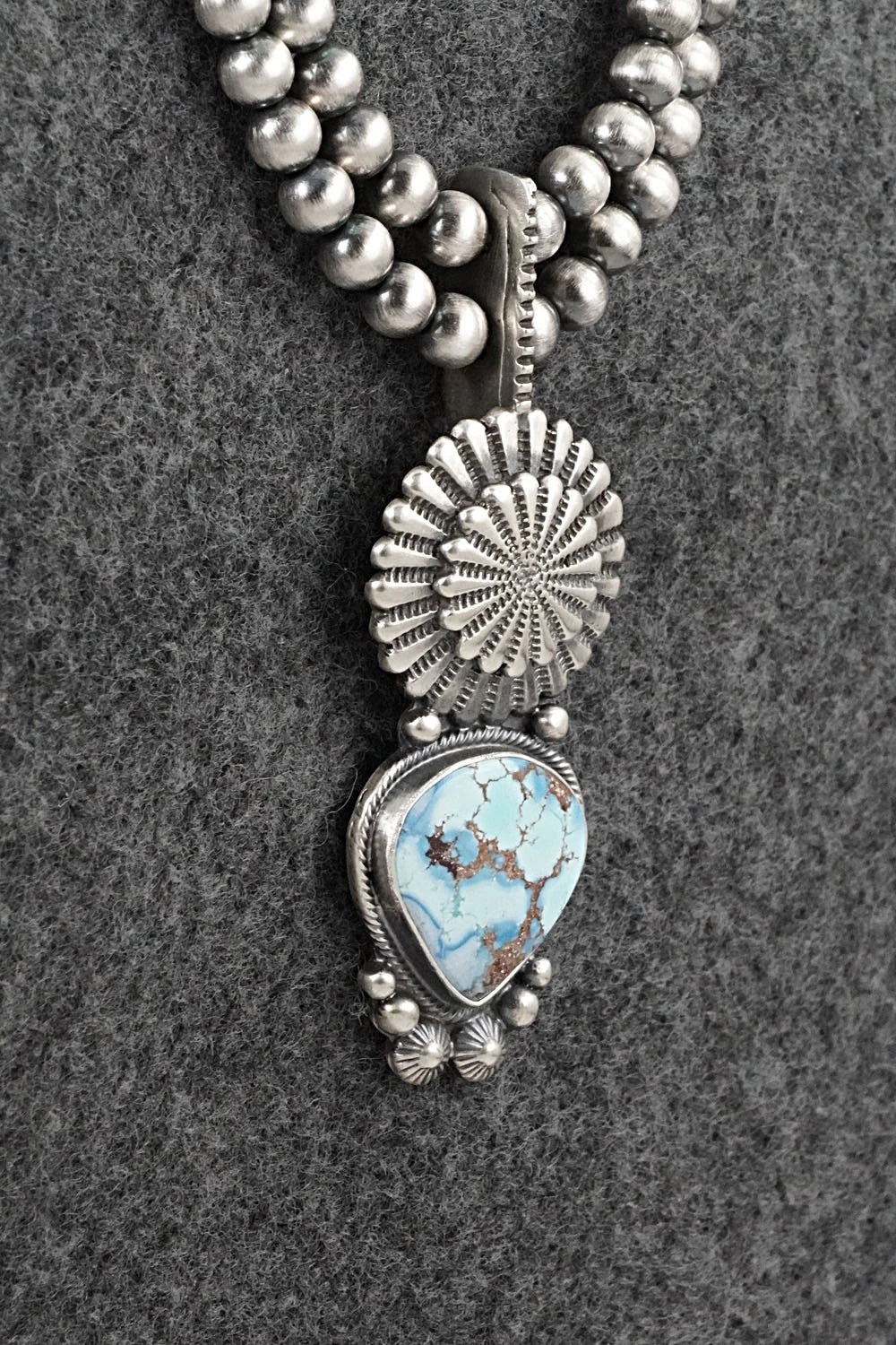Turquoise & Sterling Silver Necklace - Tom Lewis
