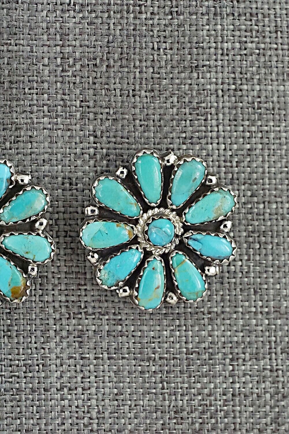 Turquoise and Sterling Silver Earrings - Zeita Begay