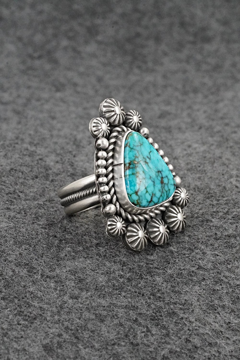 Turquoise & Sterling Silver Ring - Michael Calladitto - Size 9.5