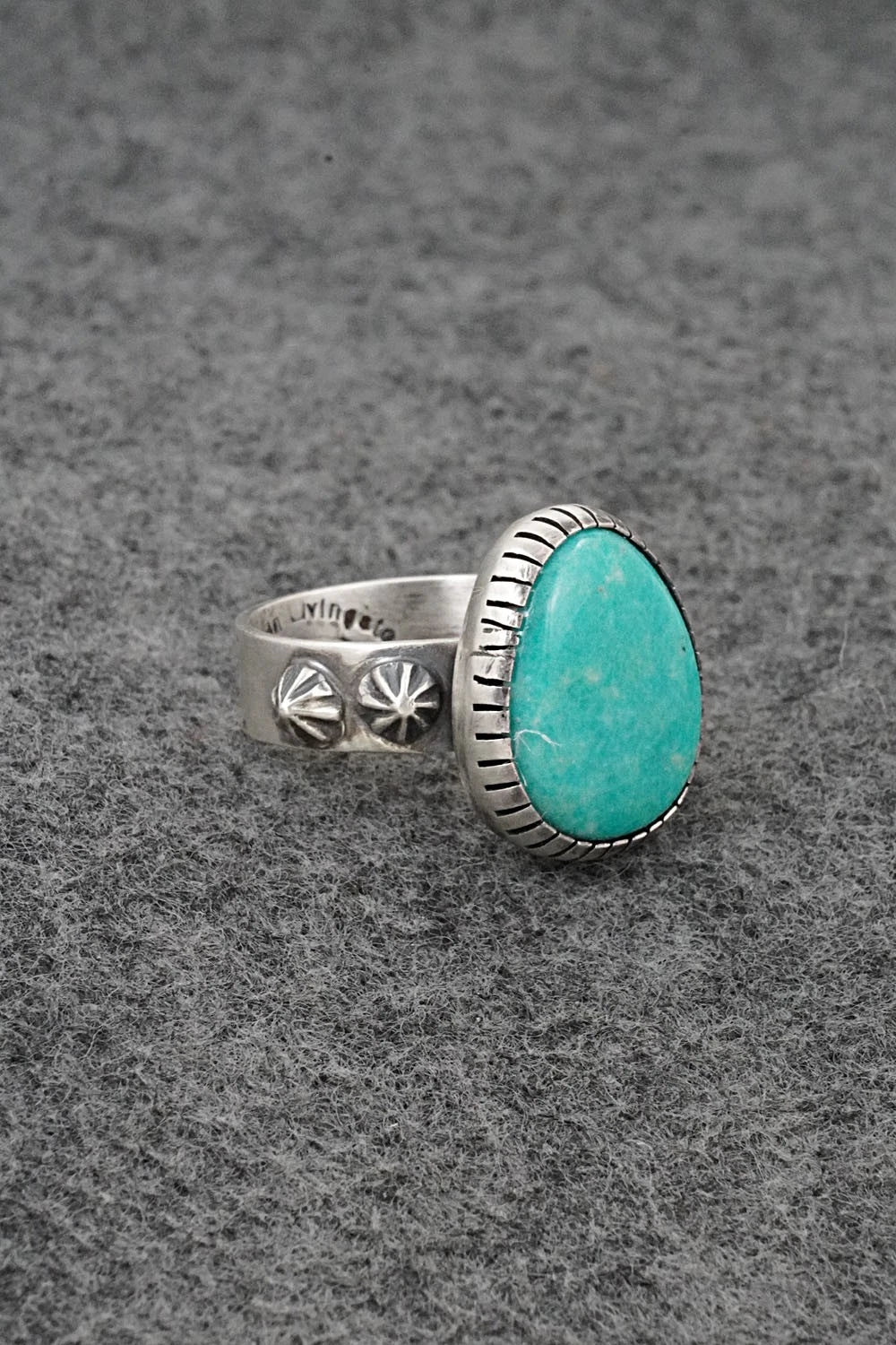 Turquoise & Sterling Silver Ring - Darrin Livingston - Size 9