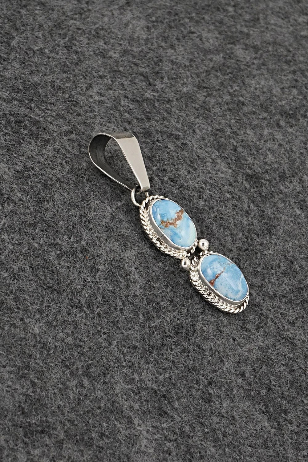 Turquoise & Sterling Silver Pendant - Eugene Gruber