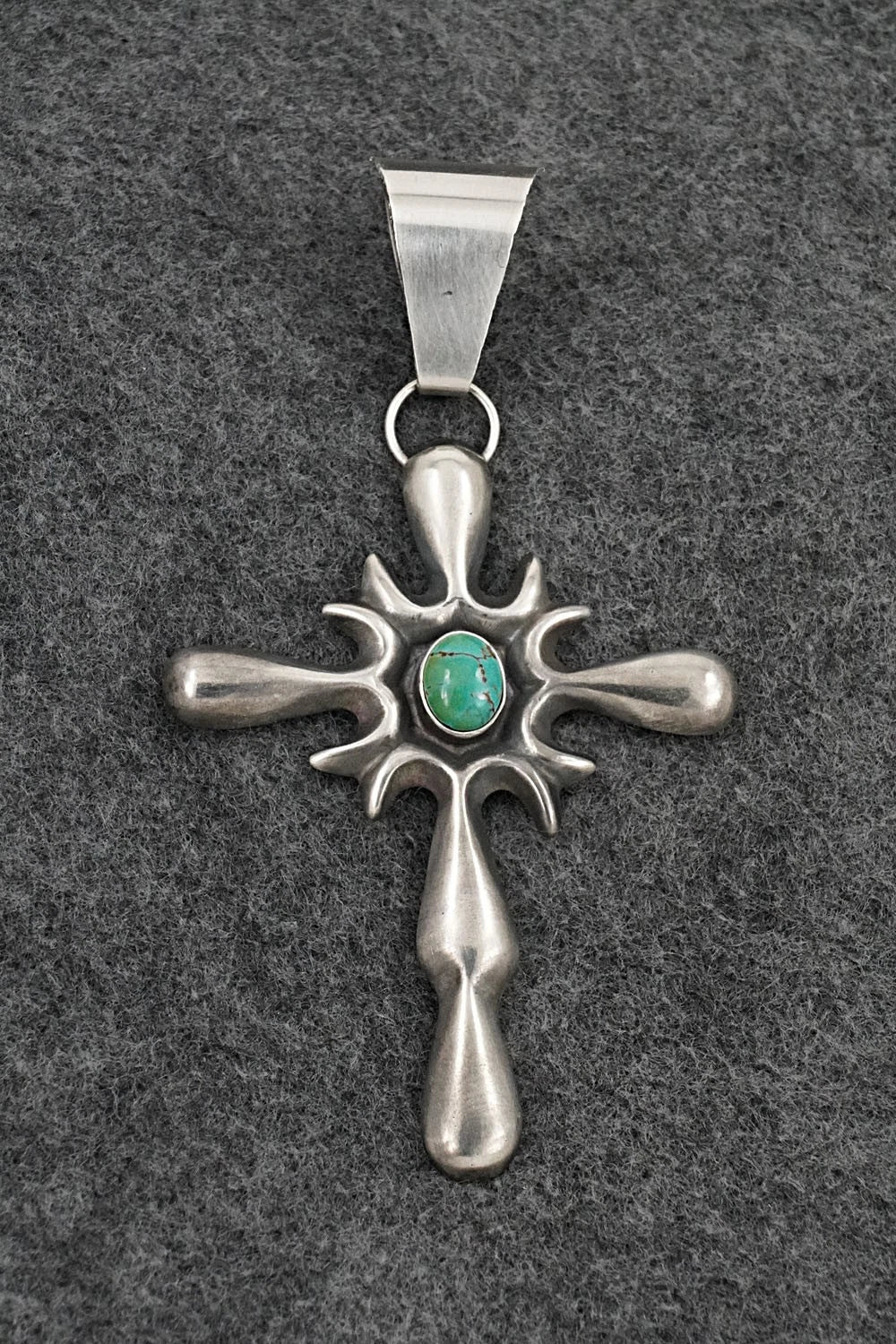Turquoise & Sterling Silver Pendant - Eugene Gruber