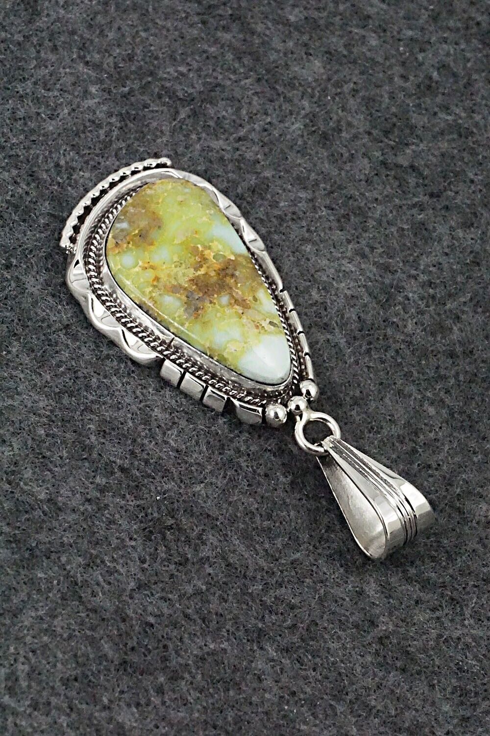 Turquoise & Sterling Silver Pendant - Samuel Yellowhair