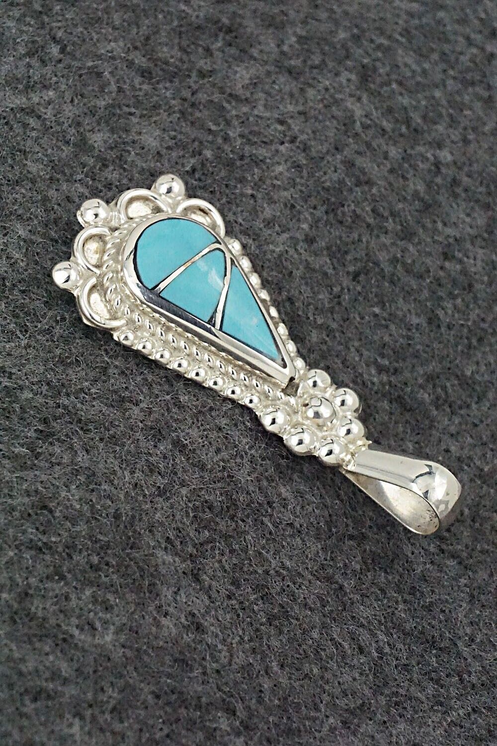 Turquoise & Sterling Silver Pendant - Juanita Yatsatie