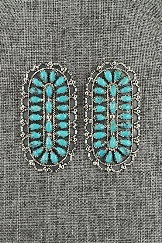 Turquoise & Sterling Silver Earrings - Gerald Mitchell