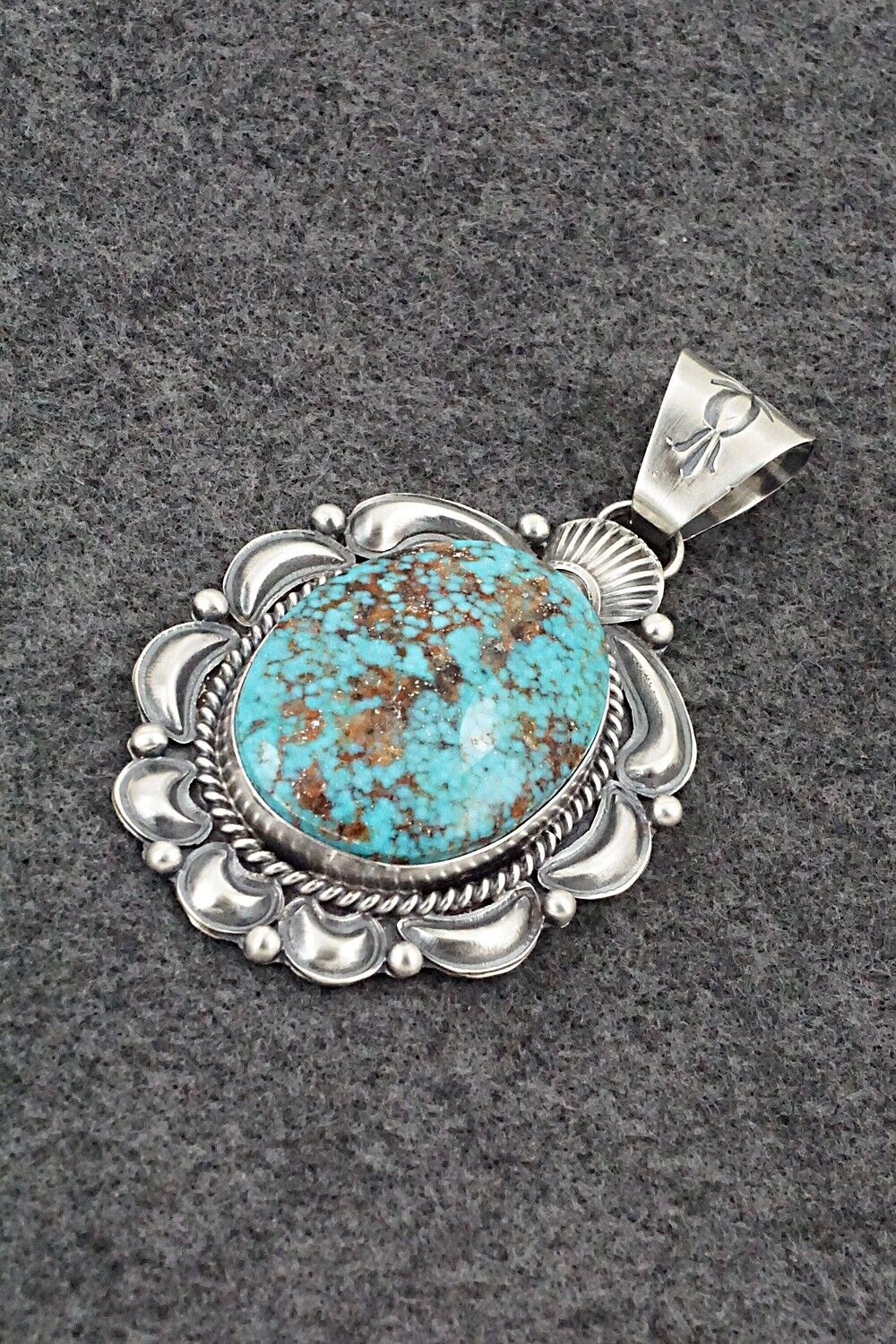 Turquoise & Sterling Silver Pendant - Raymond Delgarito