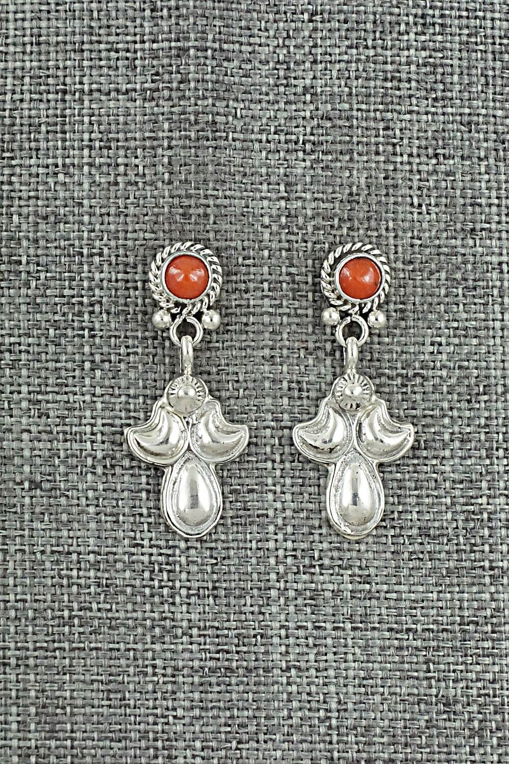 Coral & Sterling Silver Earrings - Verley Betone