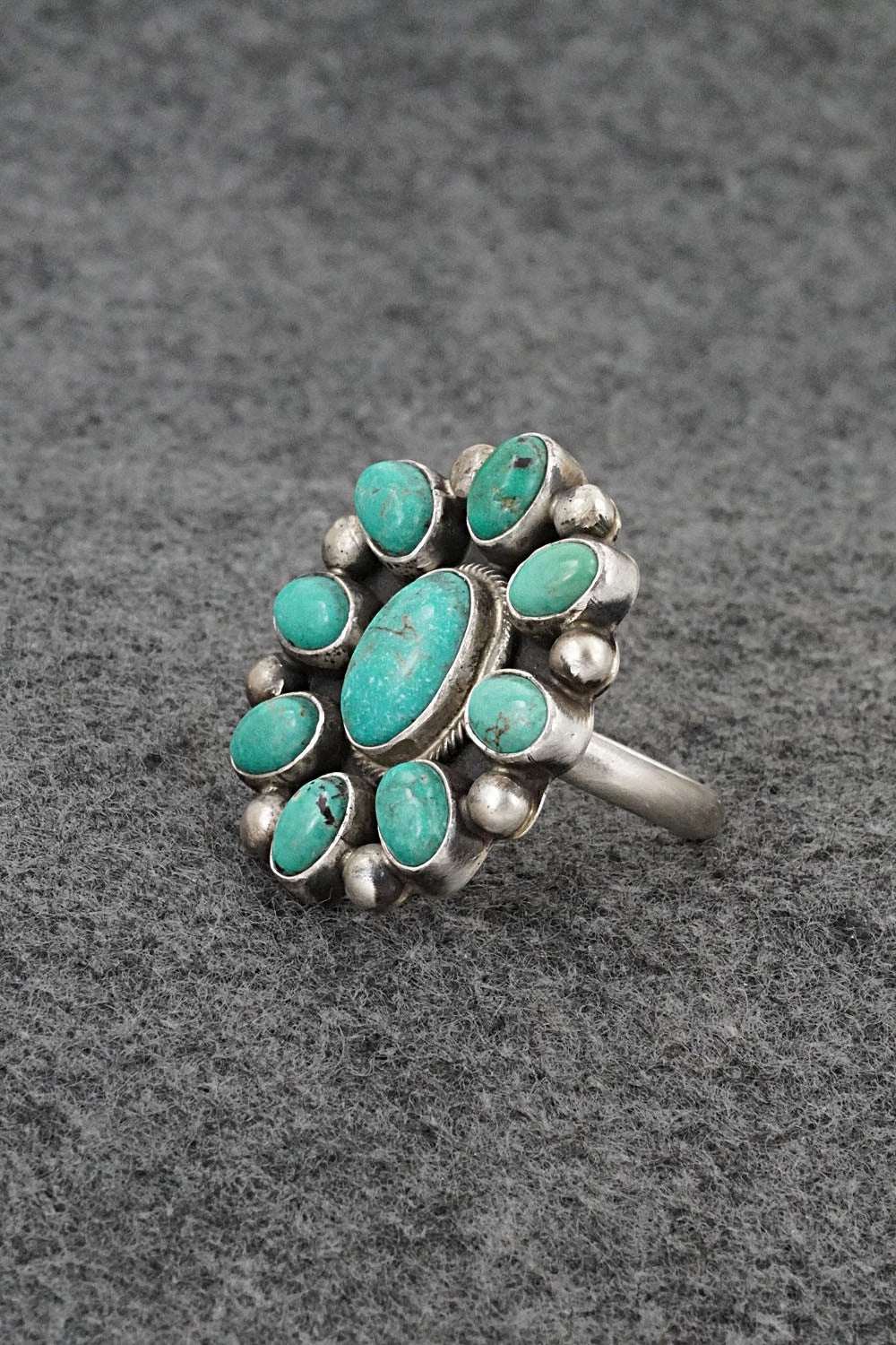 Turquoise & Sterling Silver Ring - Kathleen Livingston - Size Adjustable