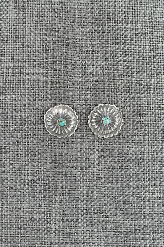 Turquoise & Sterling Silver Earrings - Terry Charlie