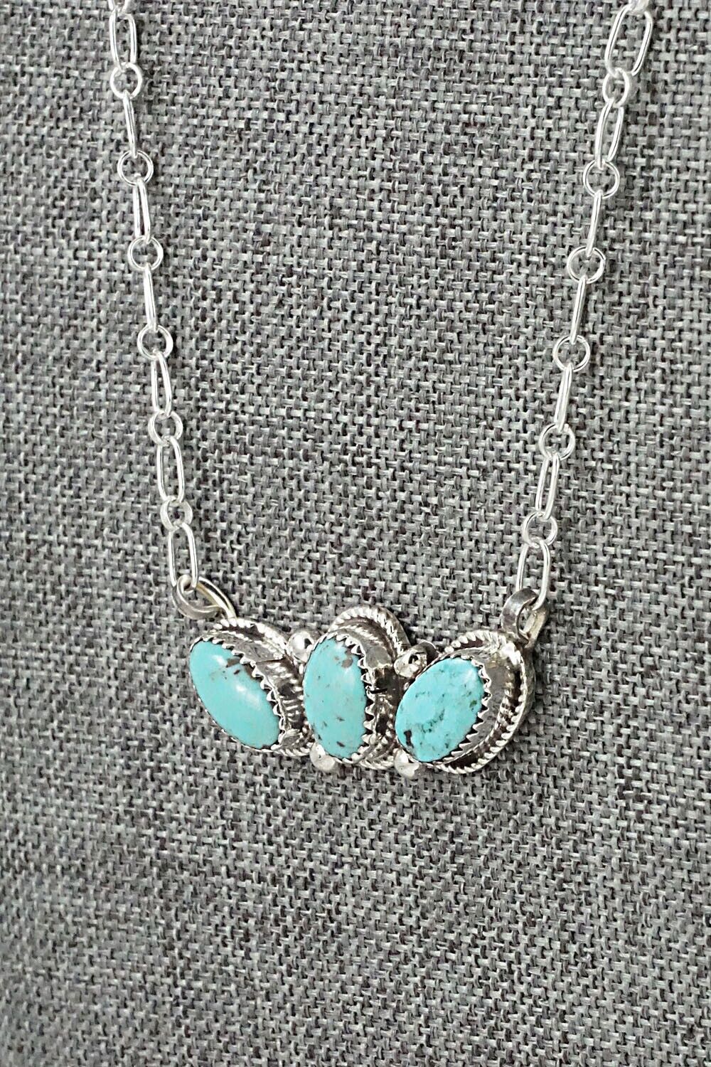 Turquoise & Sterling Silver Necklace - Ernest Hawthorne