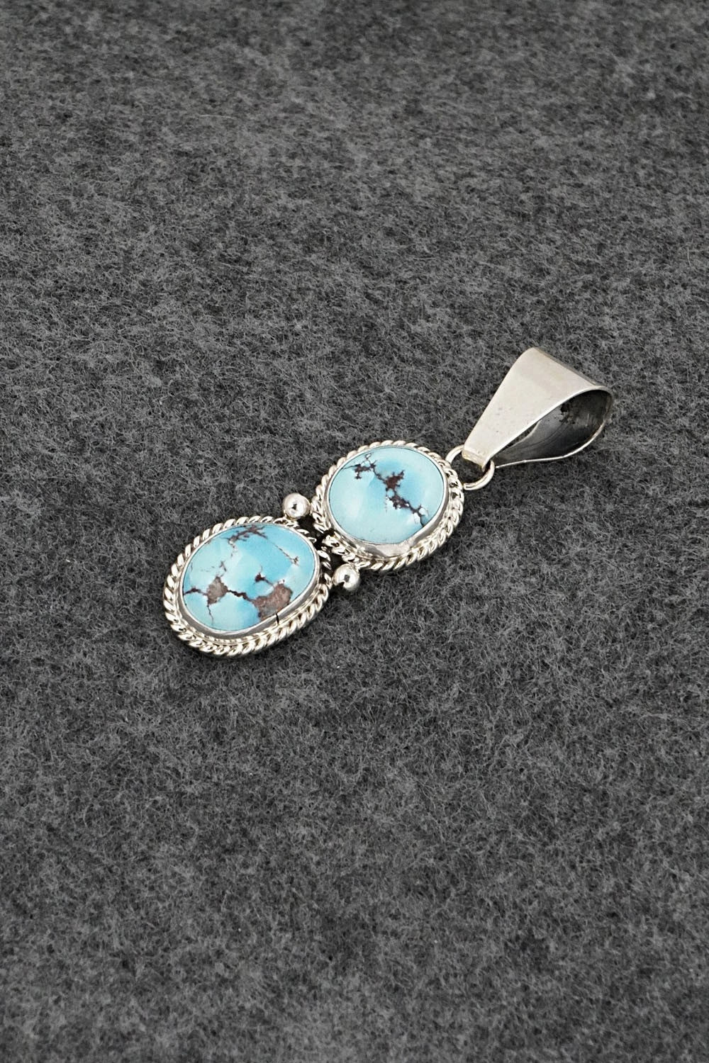 Turquoise & Sterling Silver Pendant - Eugene Gruber