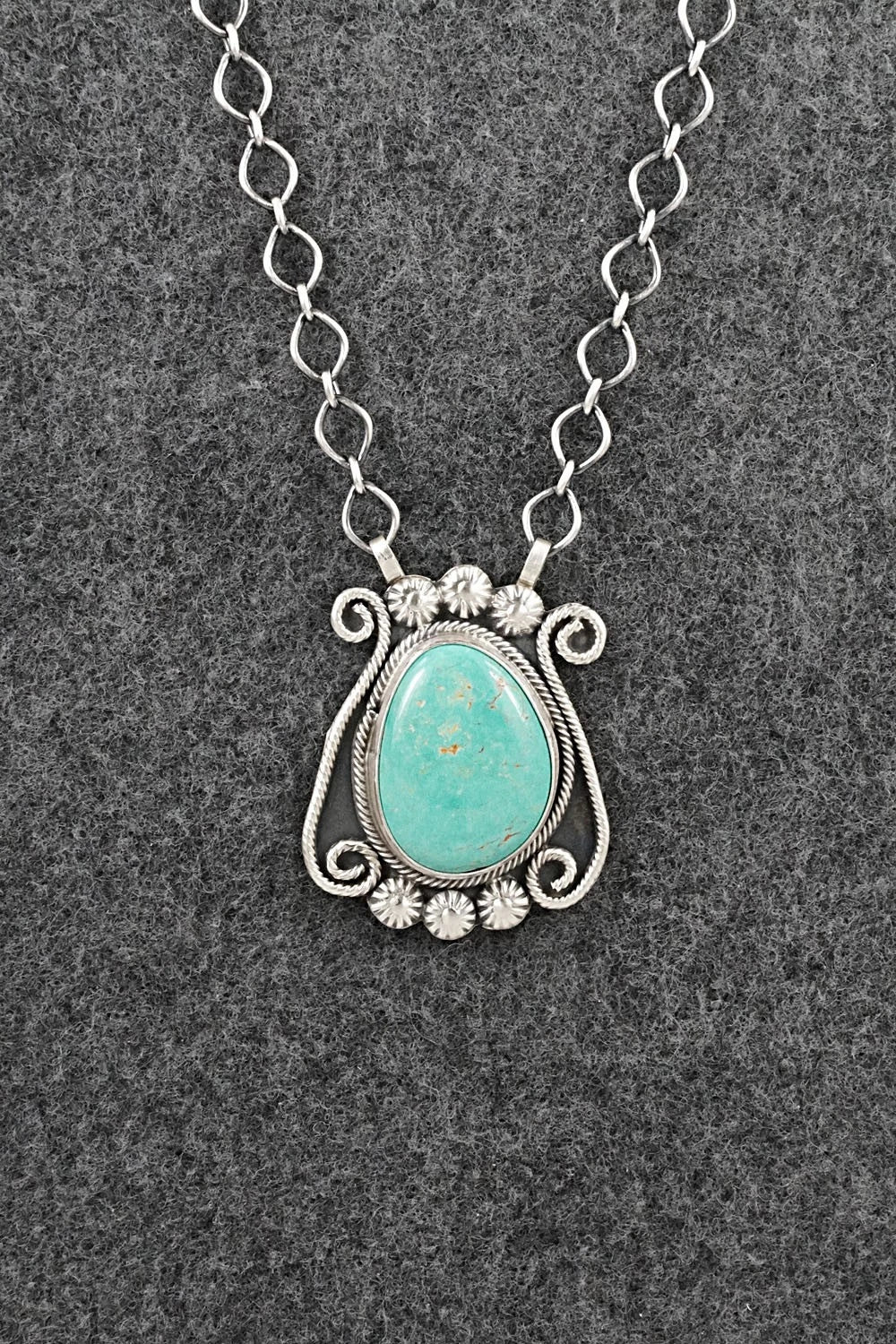 Turquoise & Sterling Silver Necklace - Cordell Platero