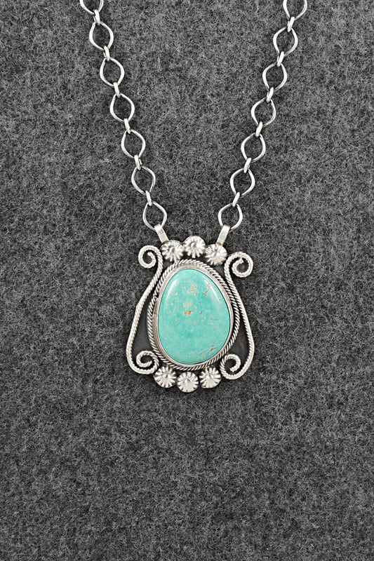 Turquoise & Sterling Silver Necklace - Cordell Platero