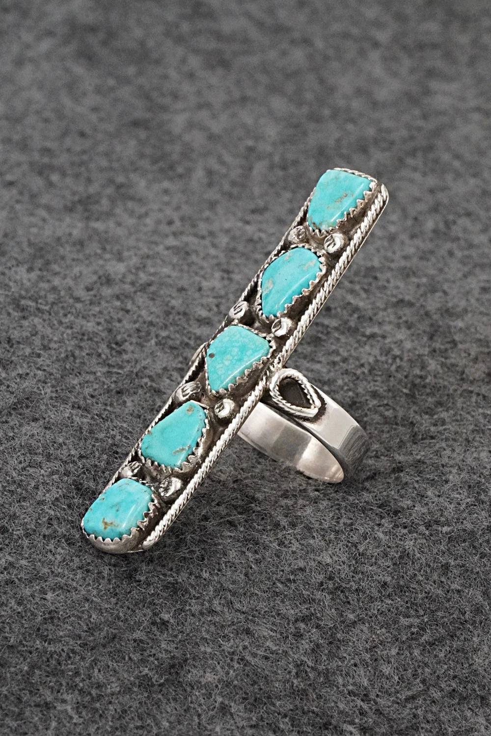 Turquoise & Sterling Silver Ring - Priscilla Reeder - Size 8.5