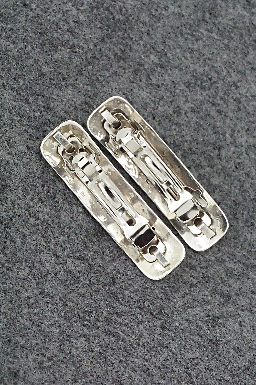 Turquoise & Sterling Silver Mini Hair Barrettes - Betty Laughing