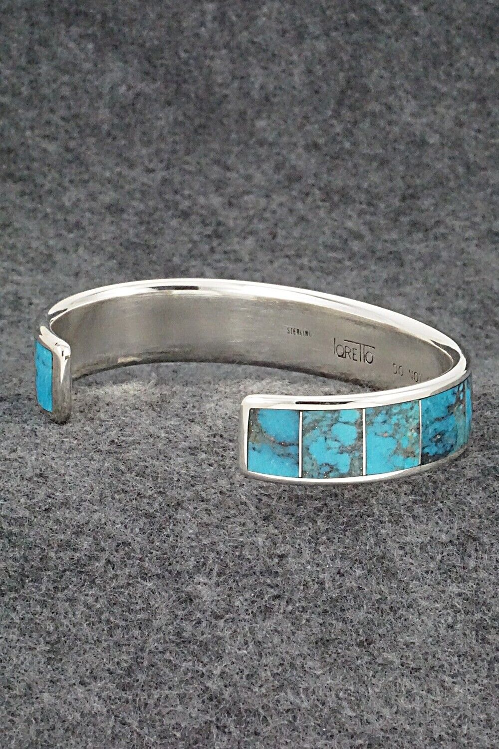 Turquoise & Sterling Silver Inlay Bracelet - Larry Loretto