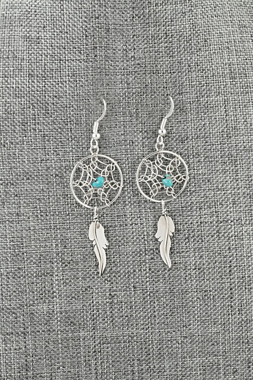 Turquoise & Sterling Silver Earrings - Lorenzo Arviso