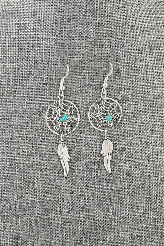 Turquoise & Sterling Silver Earrings - Lorenzo Arviso