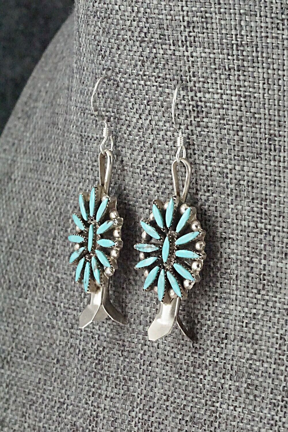 Turquoise & Sterling Silver Squash Blossom Set - Lorena Peina