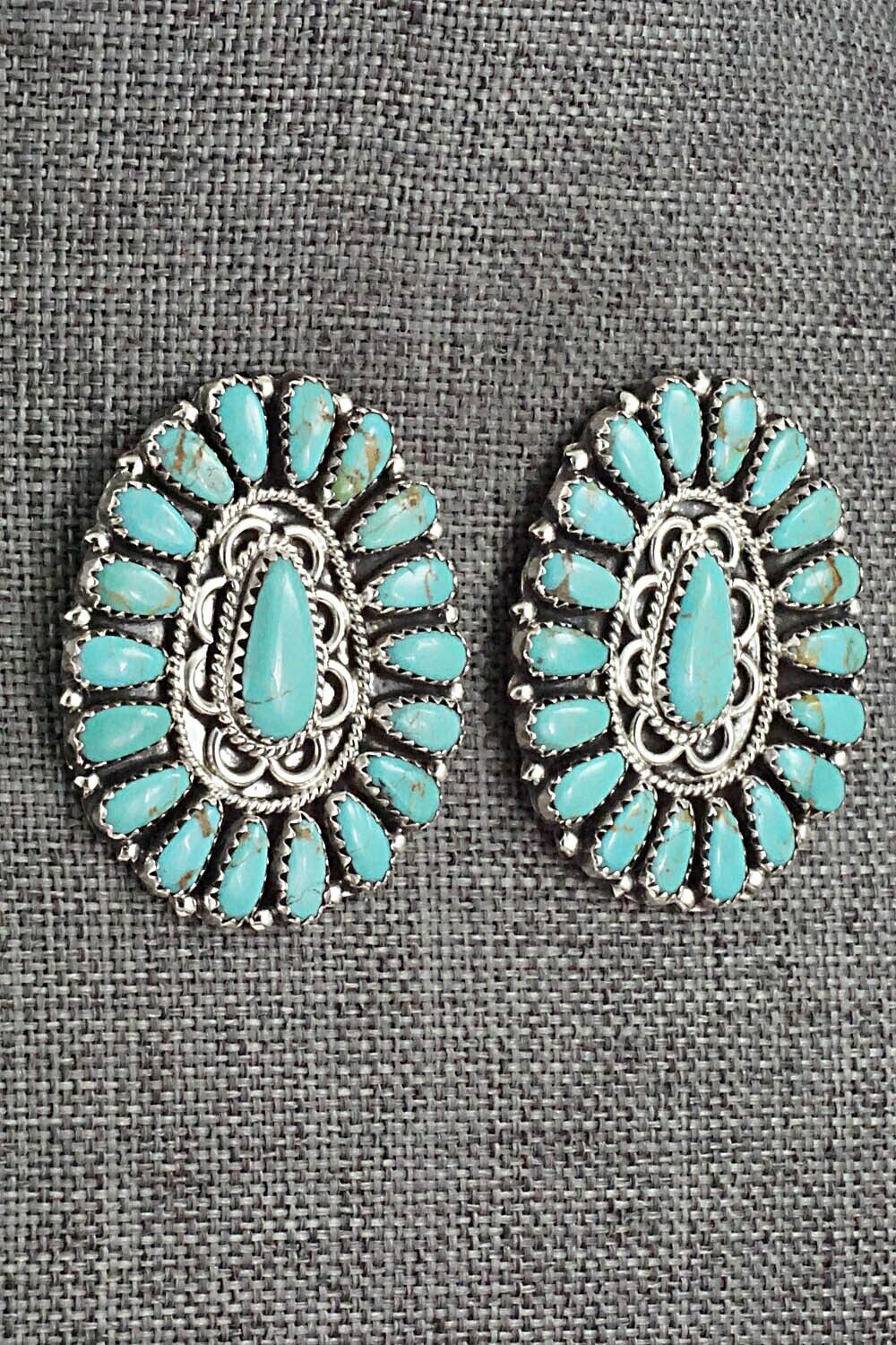 Turquoise and Sterling Silver Earrings - Zeita Begay