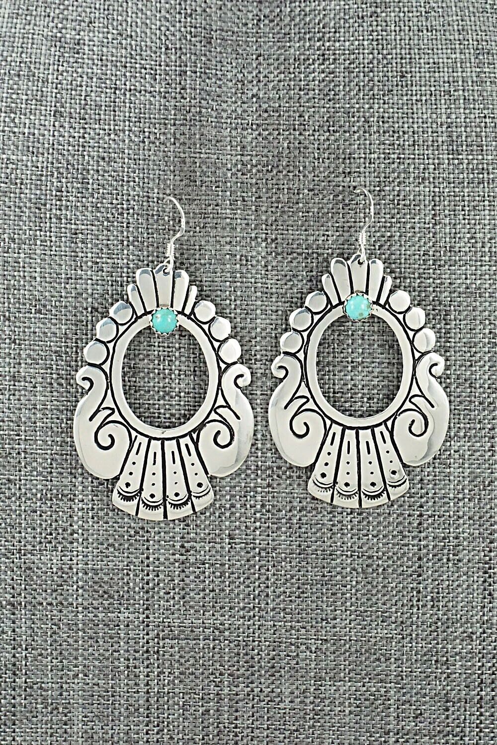 Turquoise & Sterling Silver Earrings - Rosita Singer