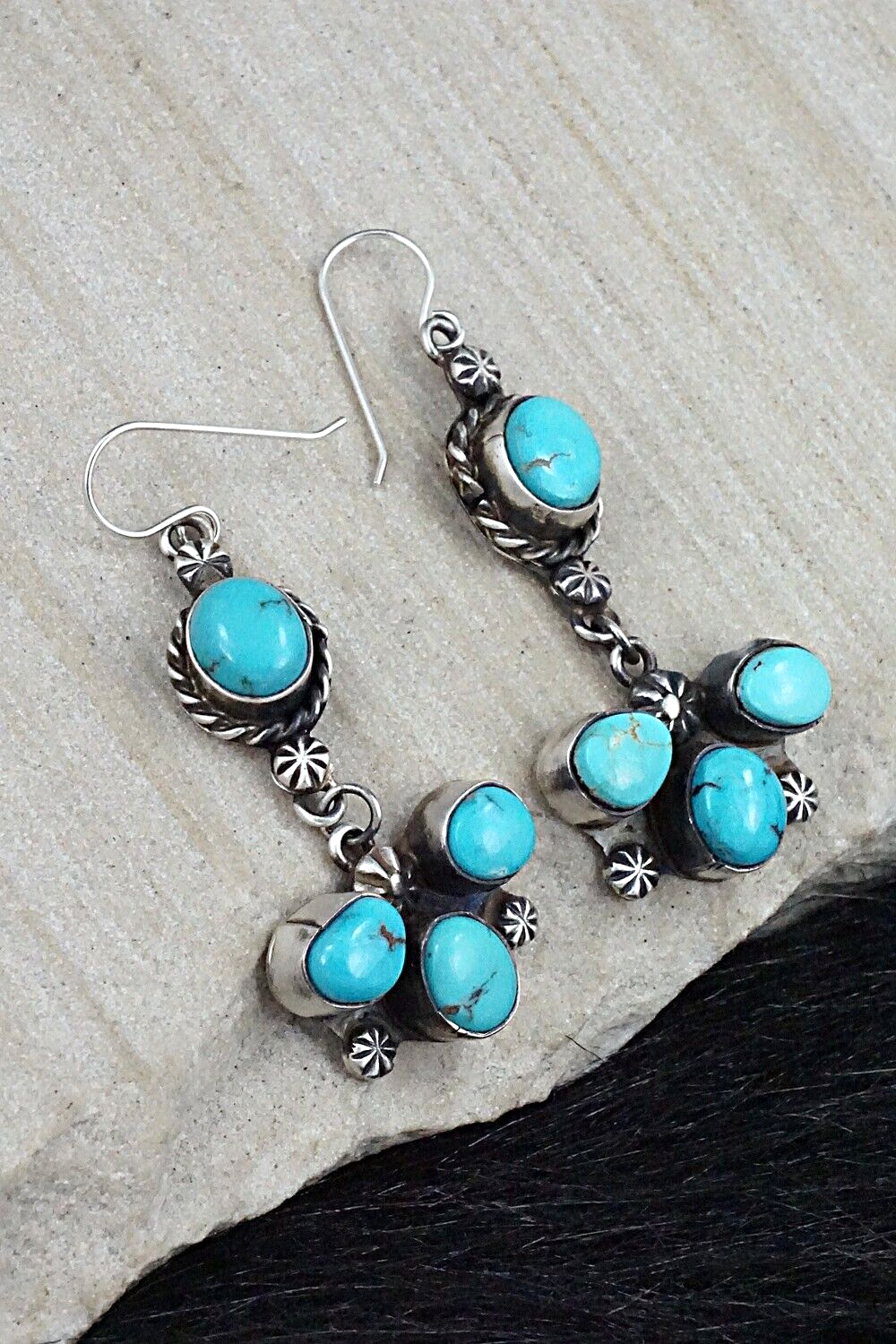 Turquoise & Sterling Silver Earrings - Wilson Dawes