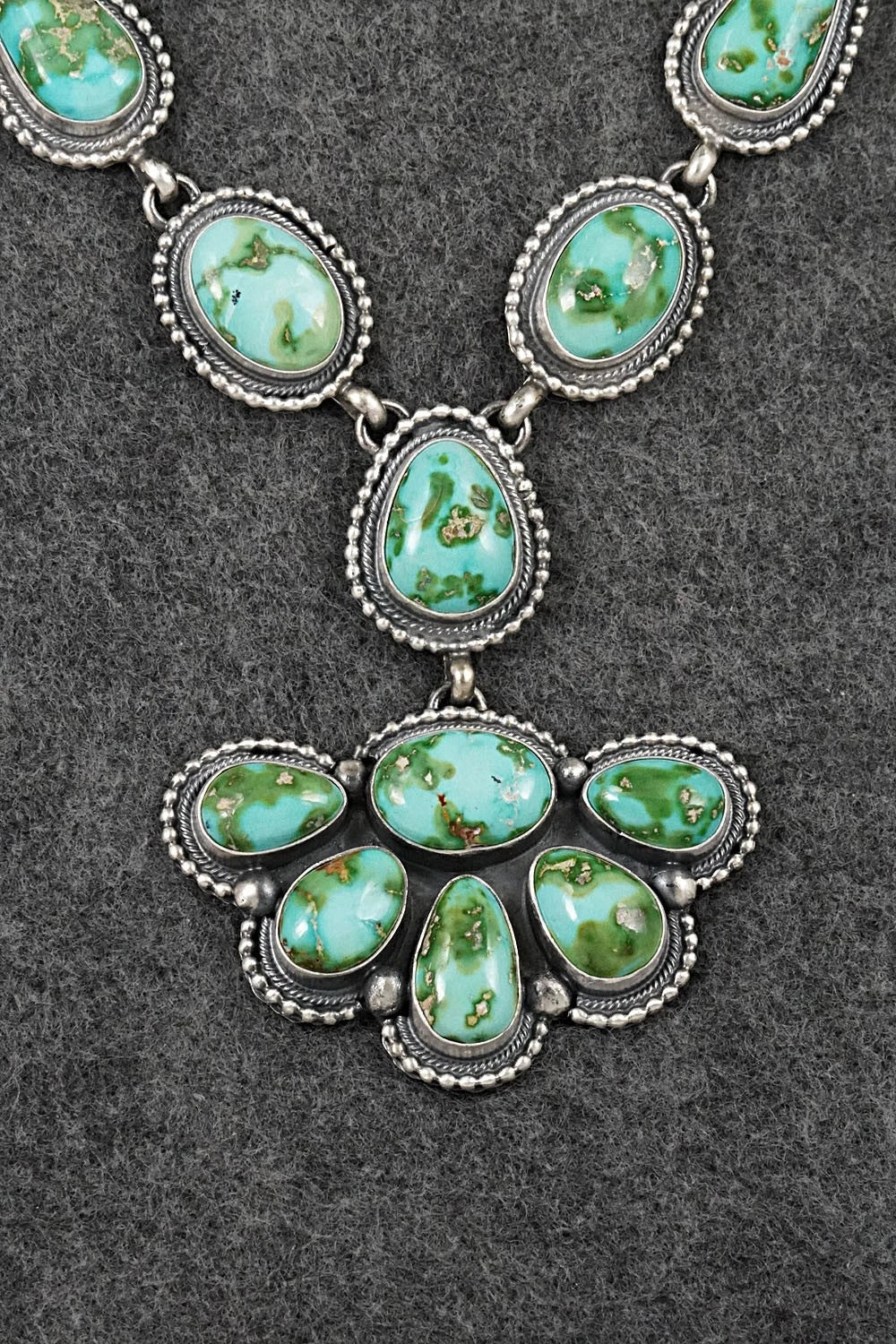 Turquoise & Sterling Silver Necklace and Earrings Set - Darrin Livingston