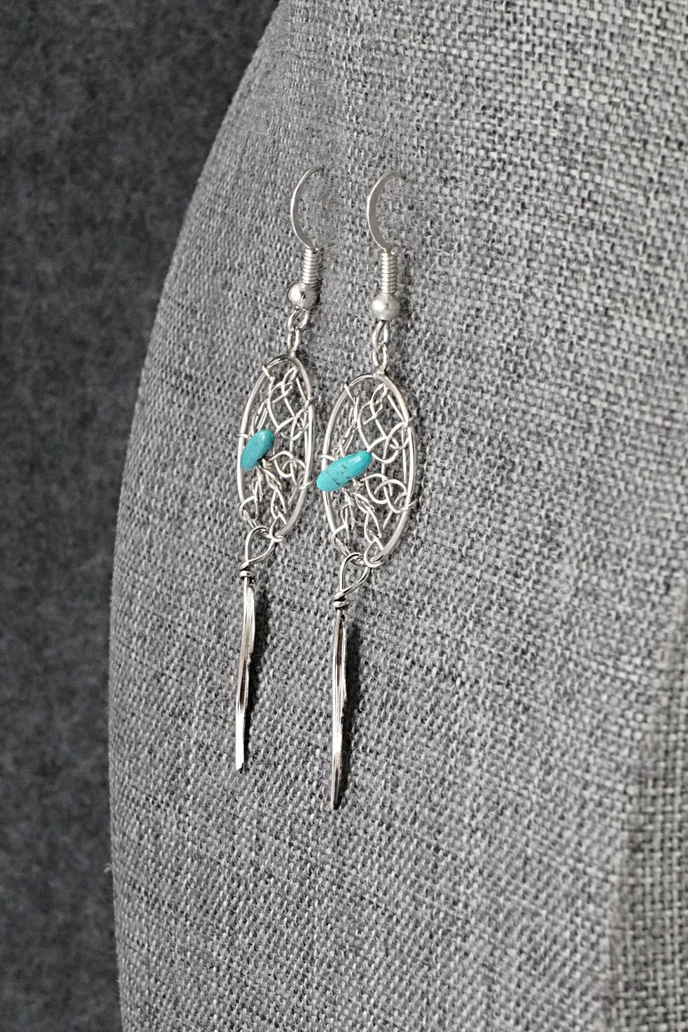 Turquoise & Sterling Silver Earrings - Lorenzo Arviso