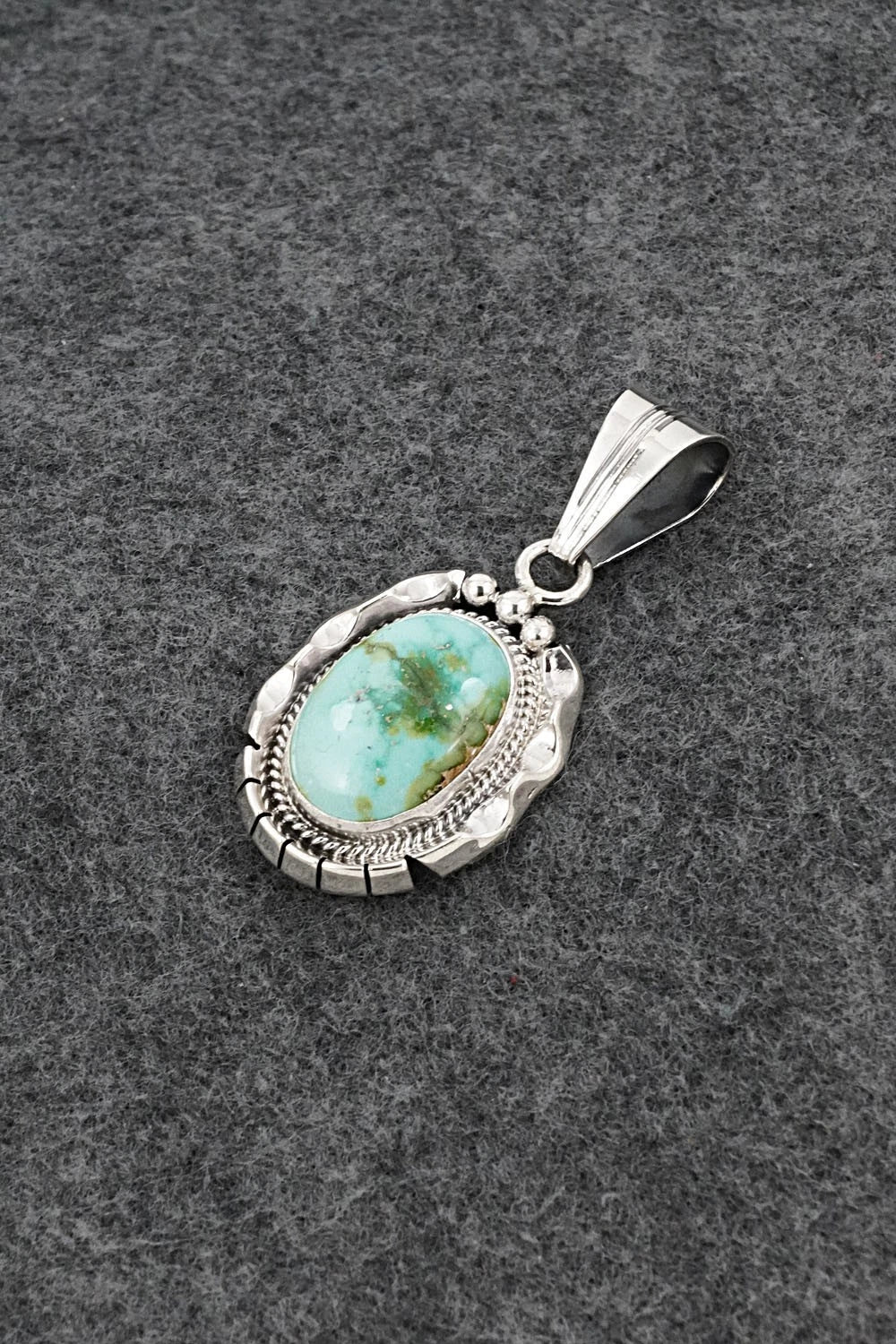Turquoise & Sterling Silver Pendant - Samuel Yellowhair