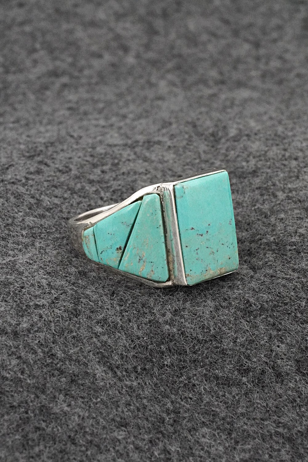 Turquoise & Sterling Silver Ring - Bevis Tsadiasi - Size 12