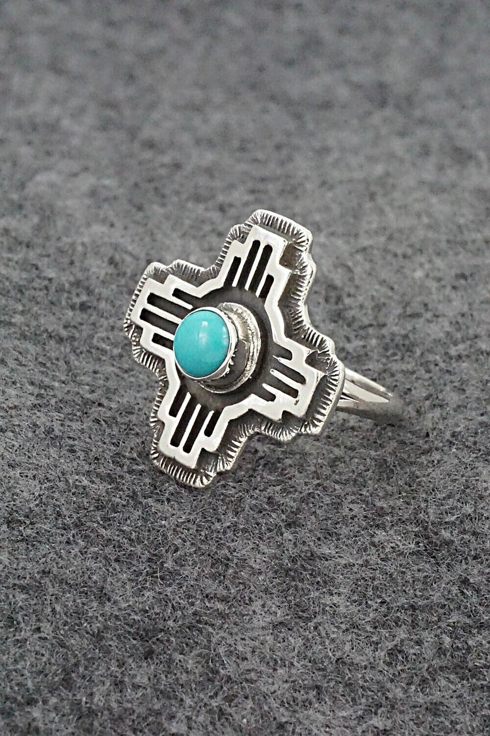 Turquoise and Sterling Silver Ring - Hiram Largo - Size 9.25