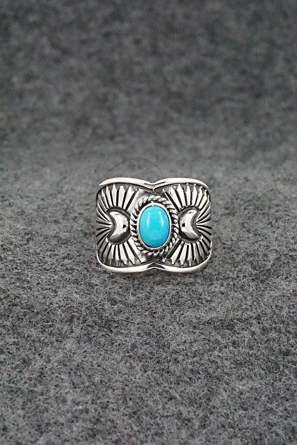 Turquoise & Sterling Silver Ring - Derrick Gordon - Size 7.5