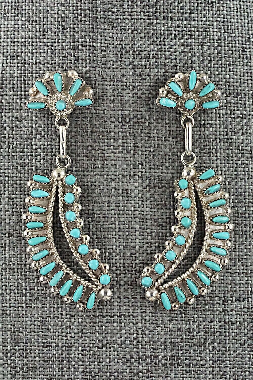 Turquoise & Sterling Silver Necklace and Earrings Set - Vergie Lonjose
