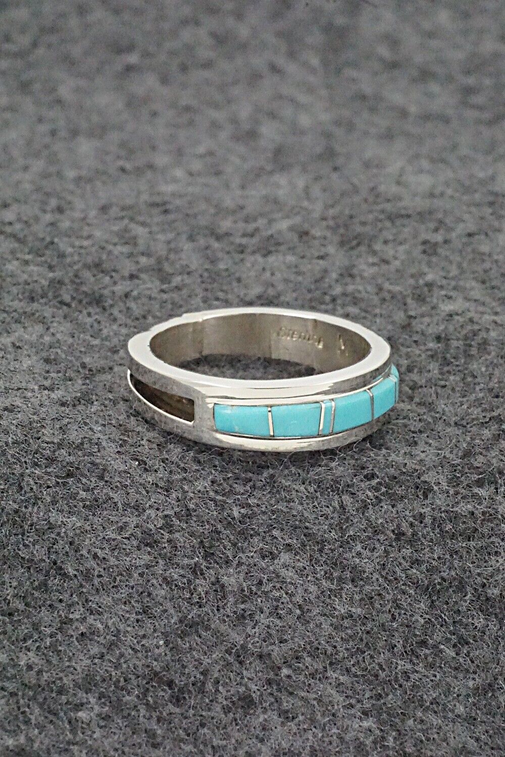 Turquoise & Sterling Silver Inlay Ring - Wilbert Muskett Jr. - Size 11