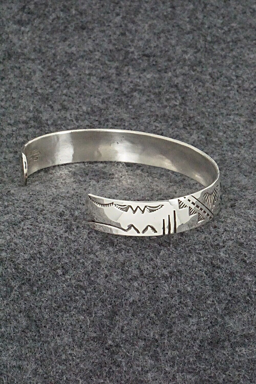 Turquoise, Coral Chip Inlay & Sterling Silver Bracelet - Joleen Yazzie