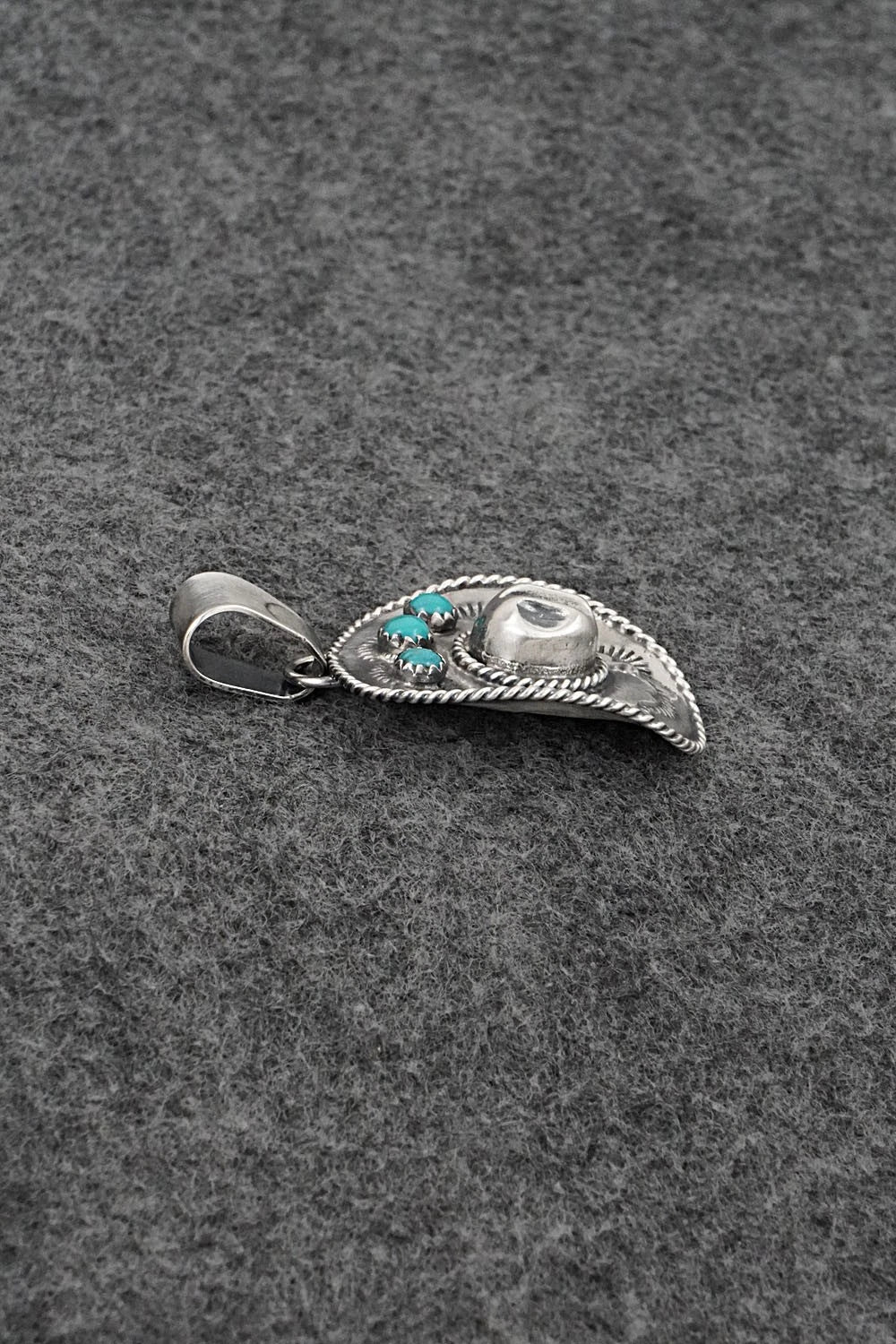 Turquoise & Sterling Silver Pendant - Bobby Platero