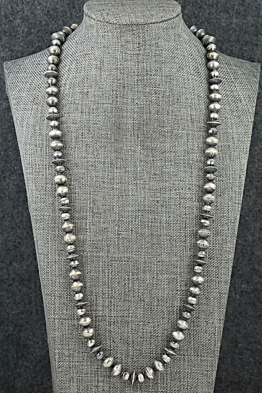 Sterling Silver Navajo Pearl Necklace 30" - Vintage